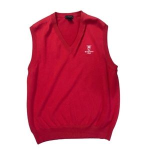 DIVOTS The Windermere Club Men’s Red V-neck Sweater 100% Cotton Vest Size M